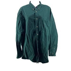 Vintage Sero 1980’s Solid Green Long Sleeve Shirt Mens Xlarge